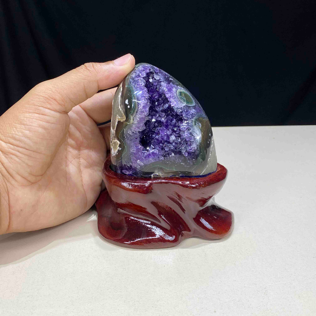 Viên Đá Thạch Anh Tím Braxin Trang Trí Nhà Cửa 12.9cm