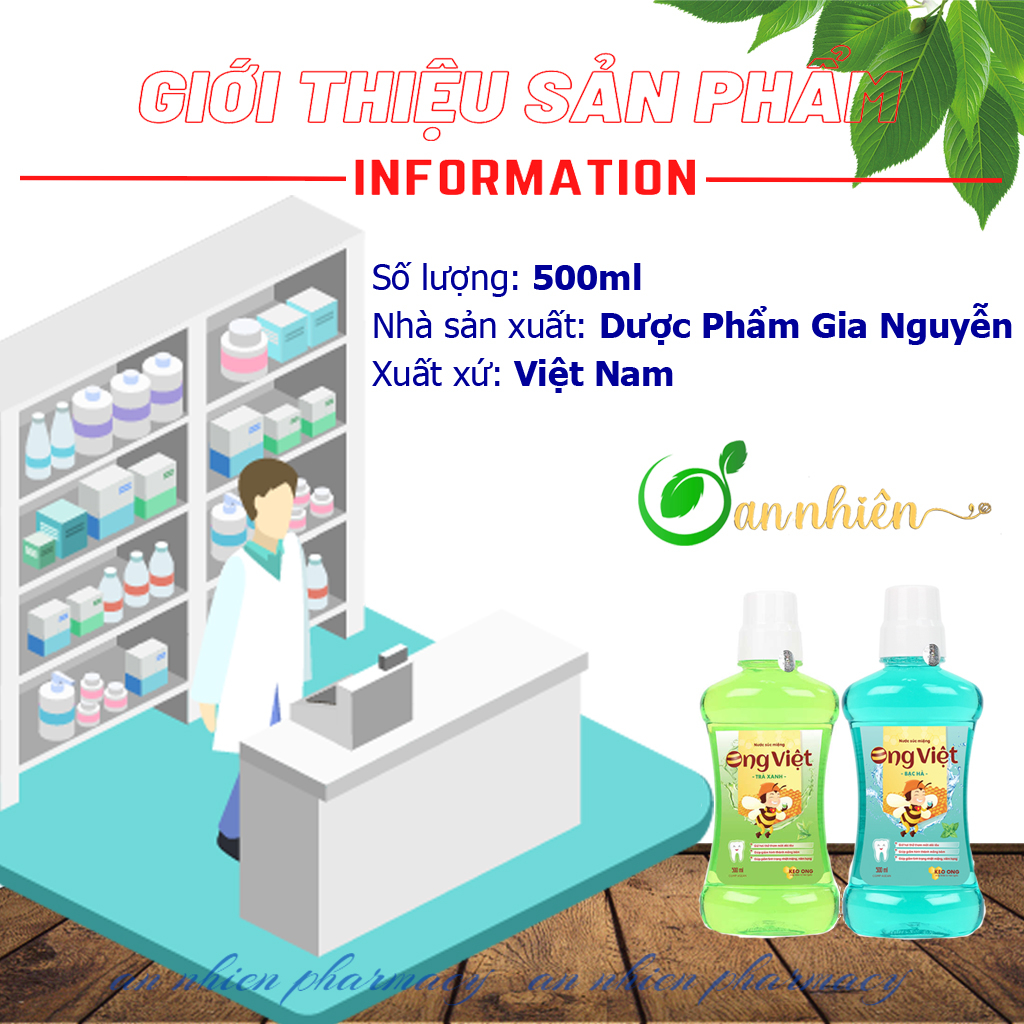Nước xúc miệng trà xanh, bạc hà Sumicare 500ml