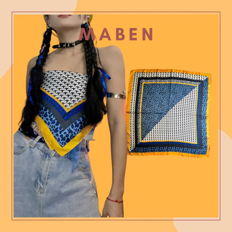 Khăn turban lụa vuông size 70x70cm - Maben