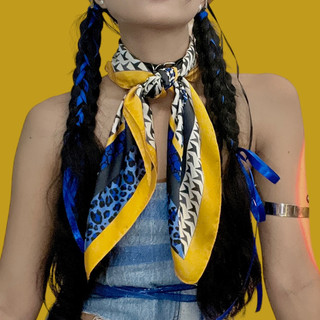 Khăn turban lụa vuông size 70x70cm - Maben