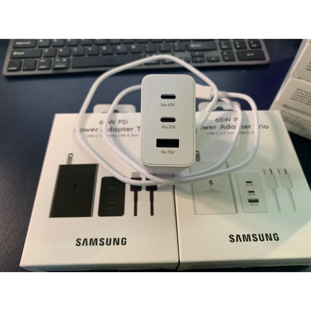 Củ Sạc Samsung - 65W PD 3 trong 1 USB-C x2, USB-A x1 Made in VietNam Chính hãng
