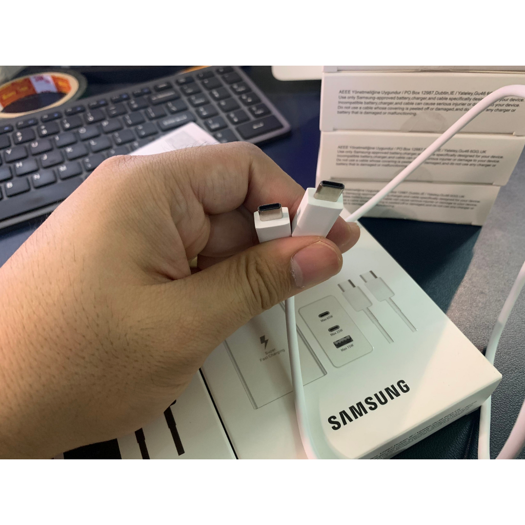 Củ Sạc Samsung - 65W PD 3 trong 1 USB-C x2, USB-A x1 Made in VietNam Chính hãng