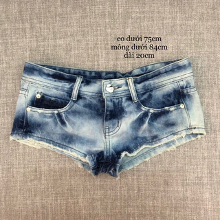 Quần jeans ngắn cạp thấp y2k 2hand / minishort jeans 2hand