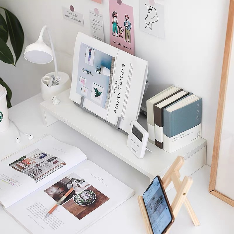 Kệ máy tính để bàn đa chức năng dùng để kê màn hình đặt trên bàn học, để sách vở, decor bàn học kích thước 8*17*48