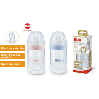 Bình sữa nuk pp nature sense 150ml - 260ml núm ti silicone, màu ngẫu nhiên