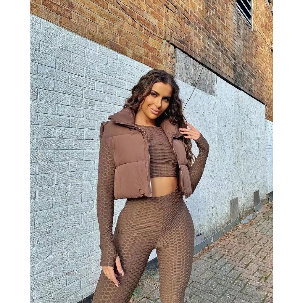 Áo khoác phao gile croptop, áo phao không tay cổ đứng kéo khóa trần bông thời trang 2023 | BigBuy360 - bigbuy360.vn