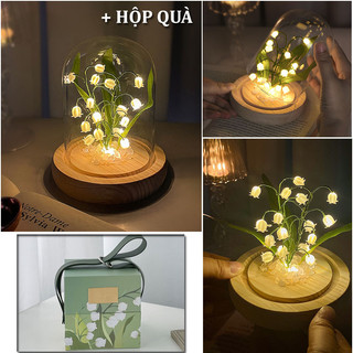 🔥🔥 Đèn Ngủ Để Bàn Hình Cây Hoa Linh Lan Trong Lồng Kính hoa chuông Quà Tặng Ý Nghĩa quà tặng sinh nhật, đèn ngủ handmade