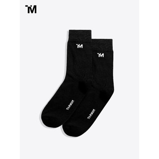 Vớ nam cổ cao tarmor cao cấp màu đen có logo socks in black