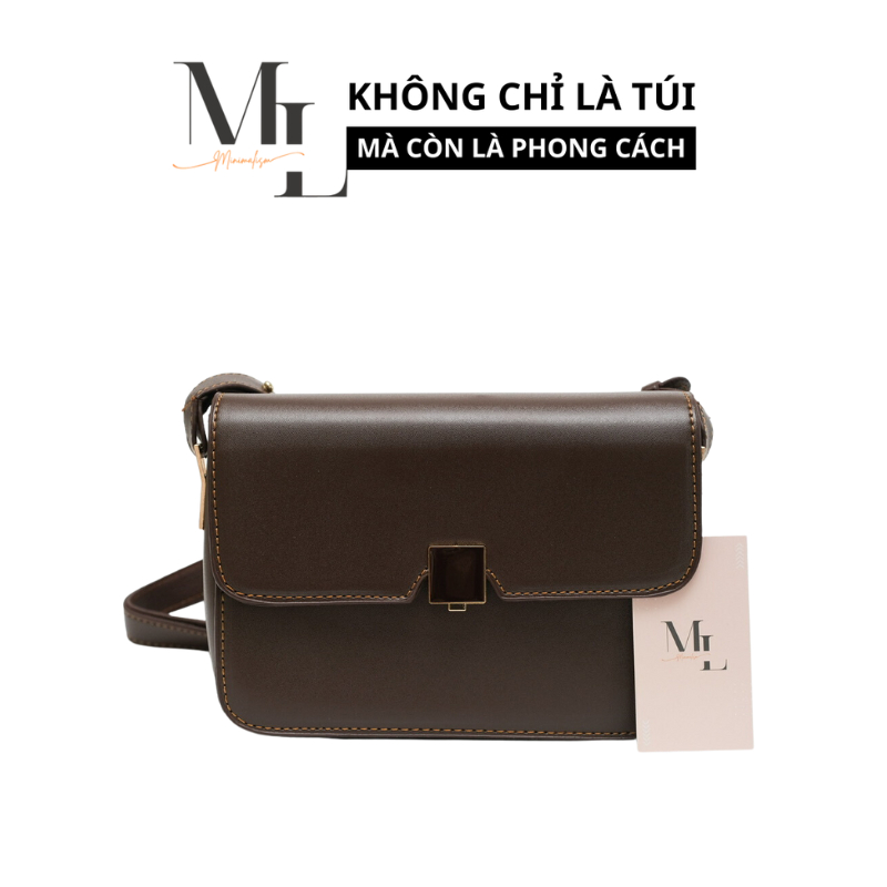 Túi đeo chéo đeo vai khoá gương chất liệu cao cấp văn phòng công sở