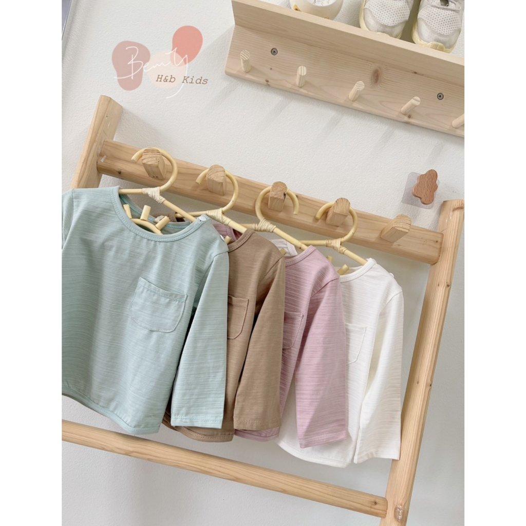 Áo thu đông cho bé trai , Áo cotton xước dài tay cài cúc cổ cho bé trai