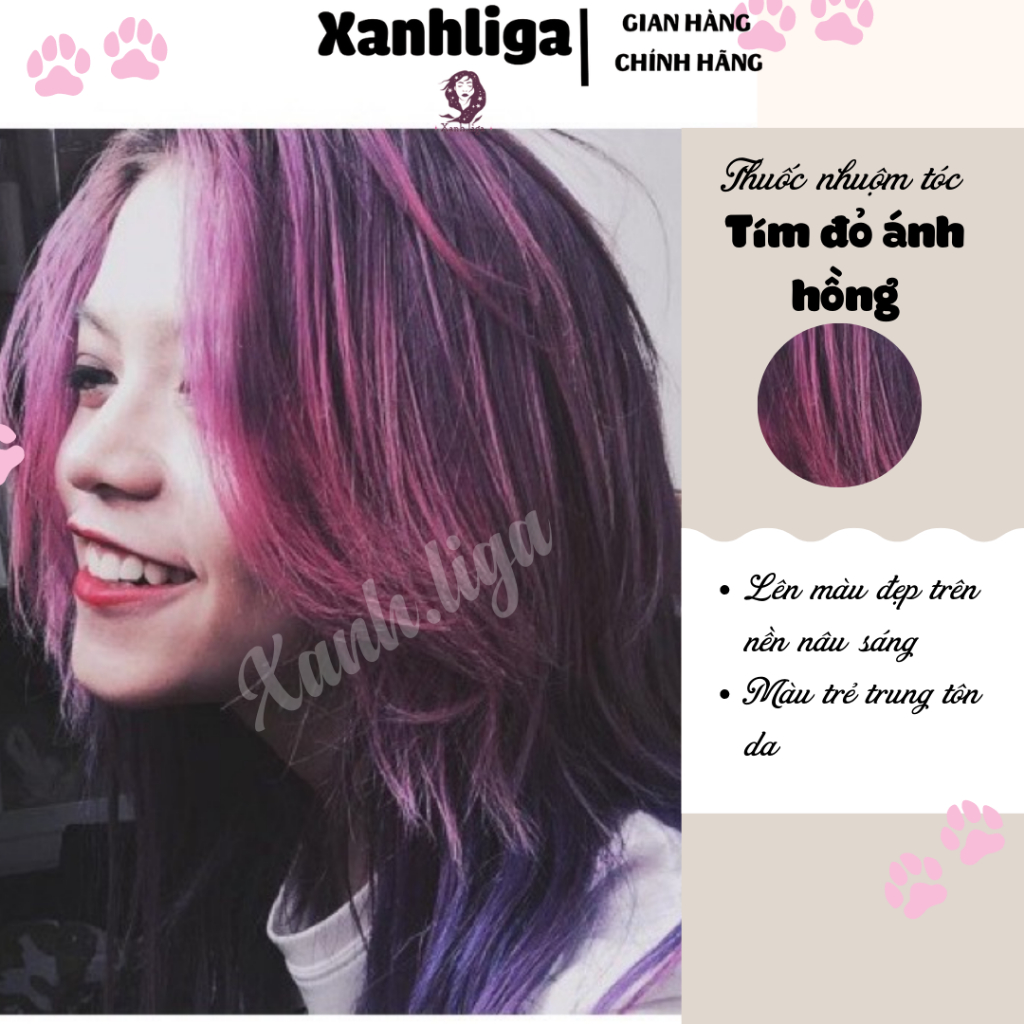 Thuốc nhuộm tóc Tím đỏ ánh hồng