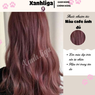 thuốc nhuộm tóc nâu cafe ánh đỏ + oxy trợ dưỡng - Ngọc Khuê Shop - Xanh Liga