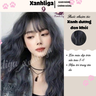 Thuốc nhuộm tóc XANH DƯƠNG ĐEN KHÓI không cần thuốc tẩy tóc Xanh_liga