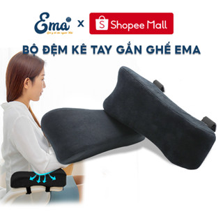 Bộ đệm kê tay gắn ghế văn phòng EMA - Ruột cao su non êm ái, vỏ nhung mềm mại