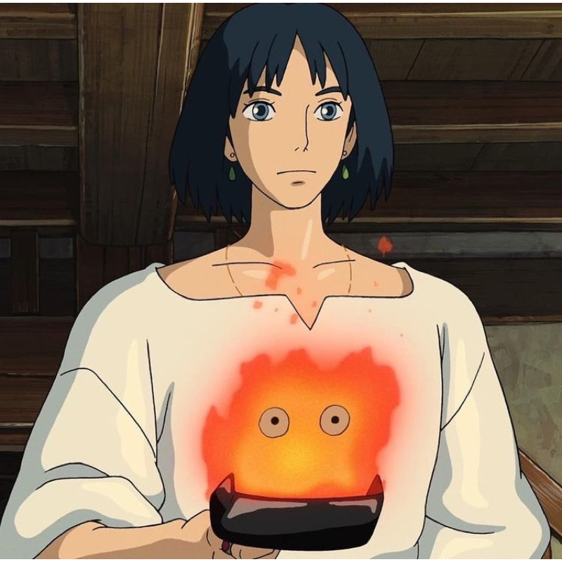 Móc khoá Calcifer bằng len trong phim Howl’s moving castle