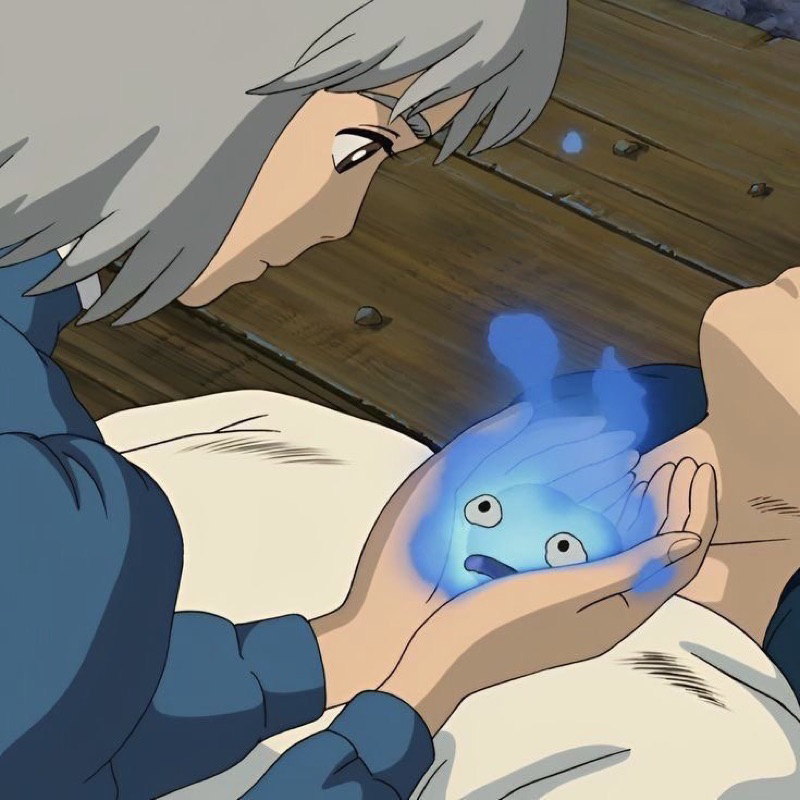 Móc khoá Calcifer bằng len trong phim Howl’s moving castle