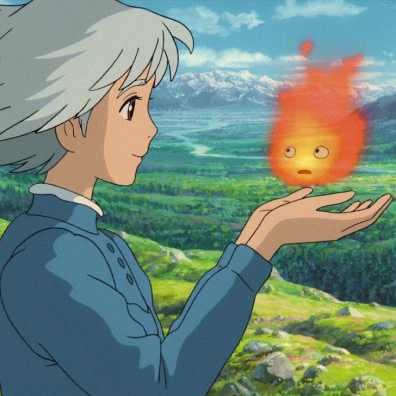Móc khoá Calcifer bằng len trong phim Howl’s moving castle