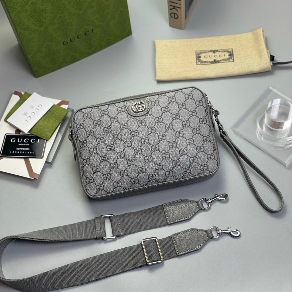 Túi đeo chéo Gucci Ophidia Shoulder Bag Xám họa tiết monogram fullbox bill thẻ LA on web