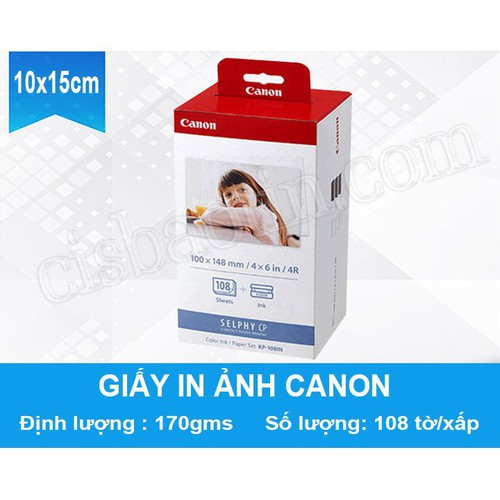 Giấy Và Mực In Ảnh Nhiệt Canon KP108 Cho Máy In Canon