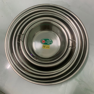 Khay inox tròn sâu nhiều kích cỡ xửng bơ - xửng inox - khay bơ inox