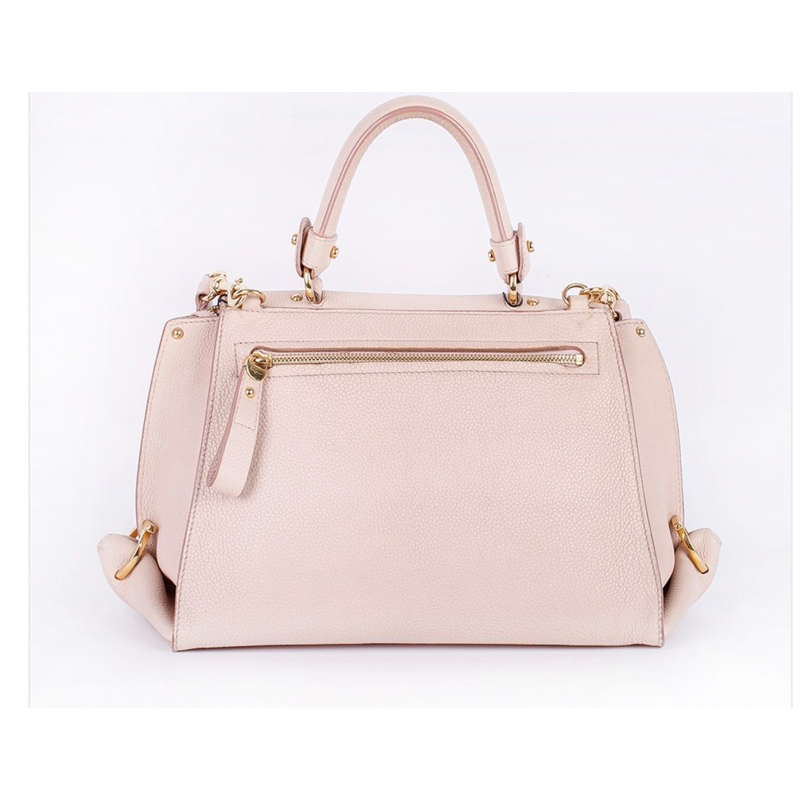 Túi Salvatore Sophia Medium Màu Hồng Phấn Khóa Vàng