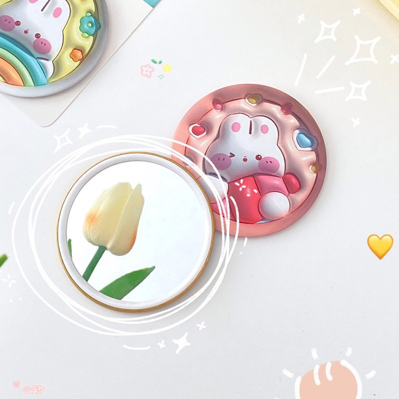 Gương Mini 1 Mặt In Nổi 3D Hoạt Hình Thú Cute - 1 Cái