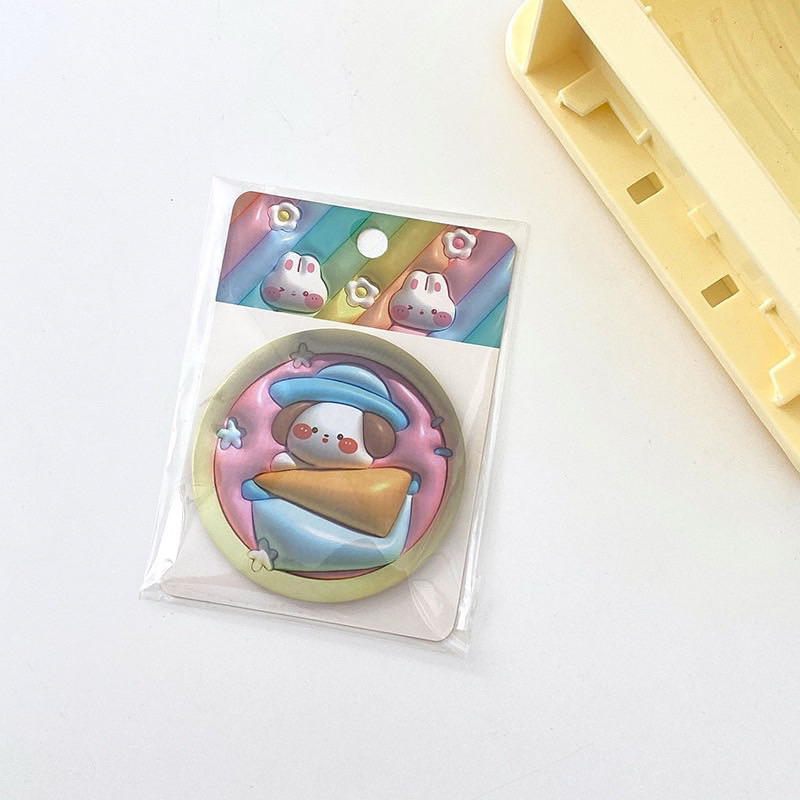 Gương Mini 1 Mặt In Nổi 3D Hoạt Hình Thú Cute - 1 Cái