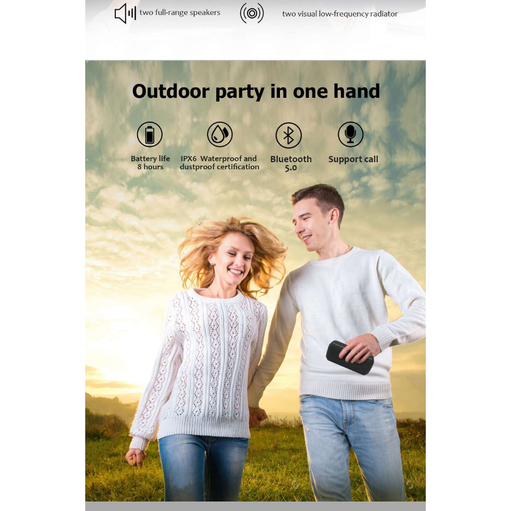 Loa Bluetooth 5.0 Không Dây Di Động Xdobo X8 II, Công suất 60W, TWS Bass, Chống Nước IPX5, Thời Gian Phát 15H