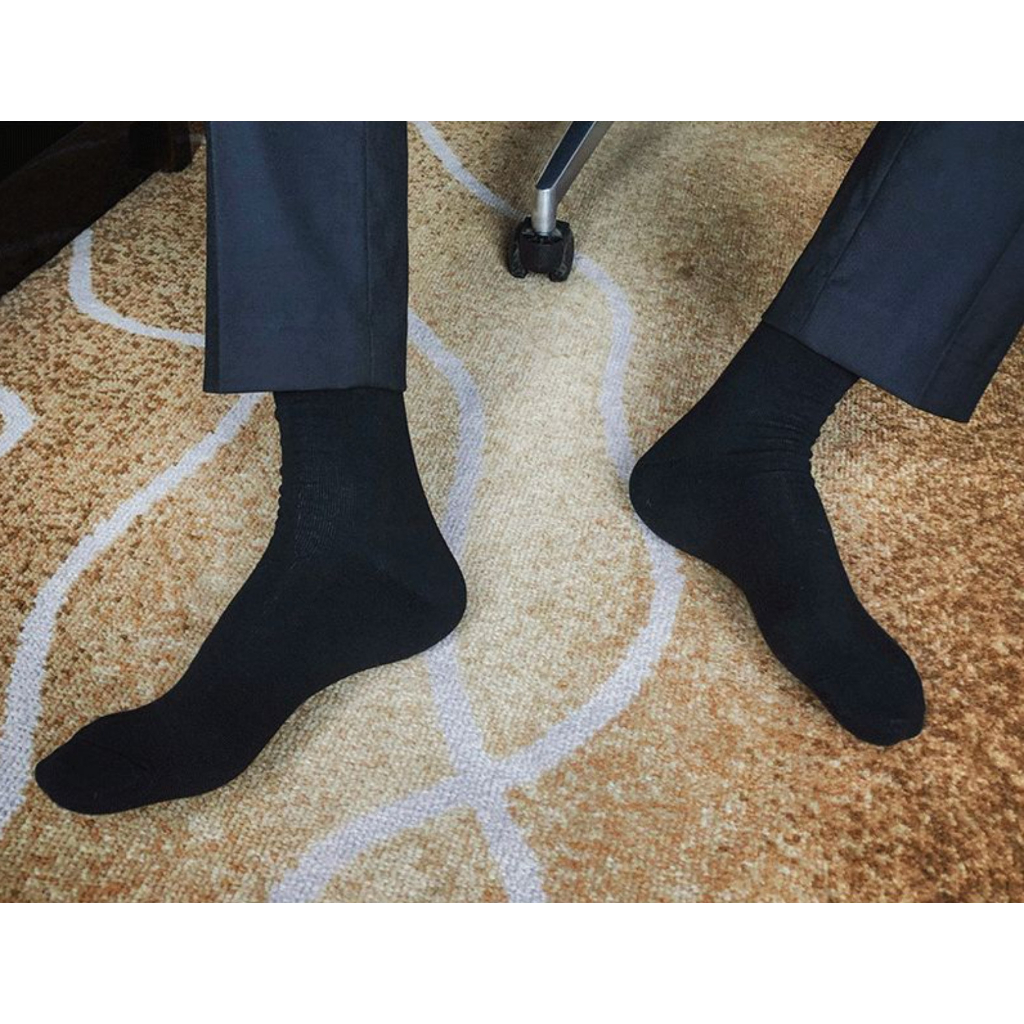 SS024_Sheer Socks Đen Hình Thôi _ Cao Tới Khuỷa Gối