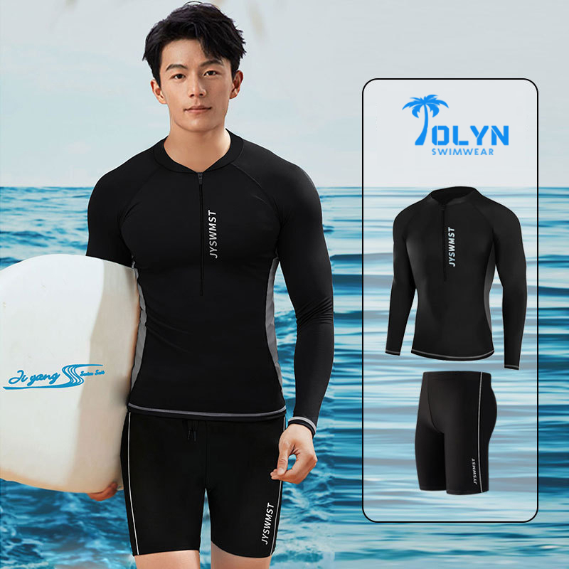 Đồ bơi nam dài tay, quần bơi nam cao cấp, áo bơi nam cổ khóa Hàn Quốc TOLYN Đồ đi biển nhanh khô thoáng khí KP065