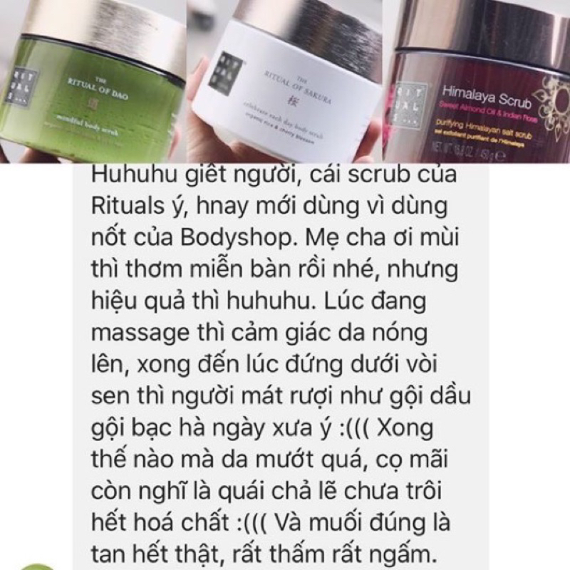 Pass used 50%💥Muối tắm tẩy da chết Rituals  chính hãng