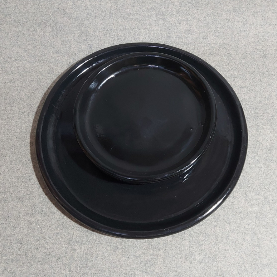 Đĩa lót chậu, đĩa tráng men đen cao cấp Bông Garden House hàng xuất khẩu