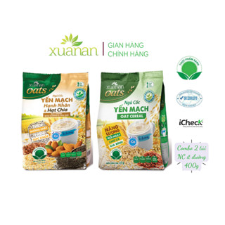Combo 2 túi: NC Yến Mạch Hạnh Nhân Hạt Chia + Ngũ Cốc Yến Mạch[ít đường 400g](Tặng 1túi YếnMạch 150g