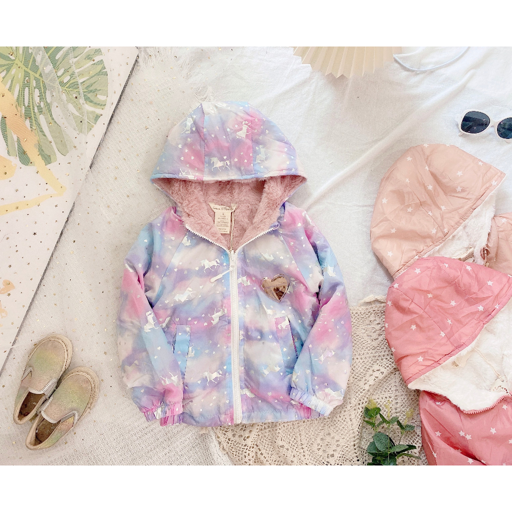 Áo gió 2 mặt dư xịn bé gái 2y-XL