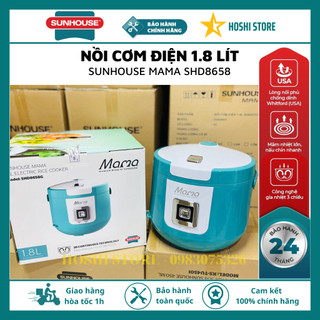 Nồi cơm điện cao cấp Sunhouse Mama SHD8658 dung tích 1.8 Lít 2 màu xanh, màu hồng, nấu cơm ngon