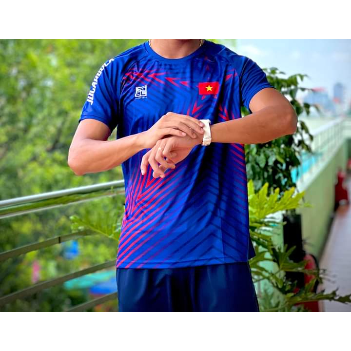 Áo thể thao pô lô nam sea games 32 vải lỗ kim thoáng mát co dãn 4 chiều