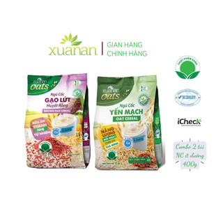  Combo 2 túi: NC Gạo Lứt Huyết Rồng + Ngũ Cốc Yến Mạch  ít đường 400G  Tặng kèm 1 túi Yến Mạch 150g  