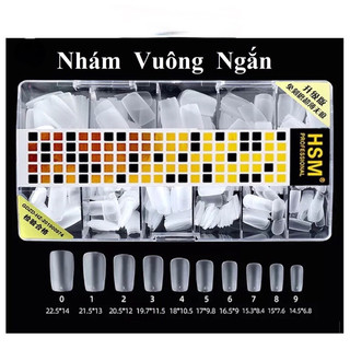 Móng úp Hsm,móng nhám vuông ngắn,hộp 500 móng