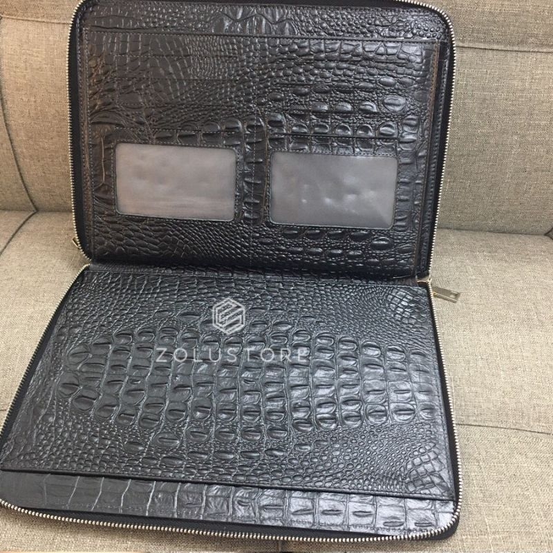 Cặp cầm tay da bò thật đa năng đựng máy tính bảng tài liệu A4 hàng chính hãng Cdleather