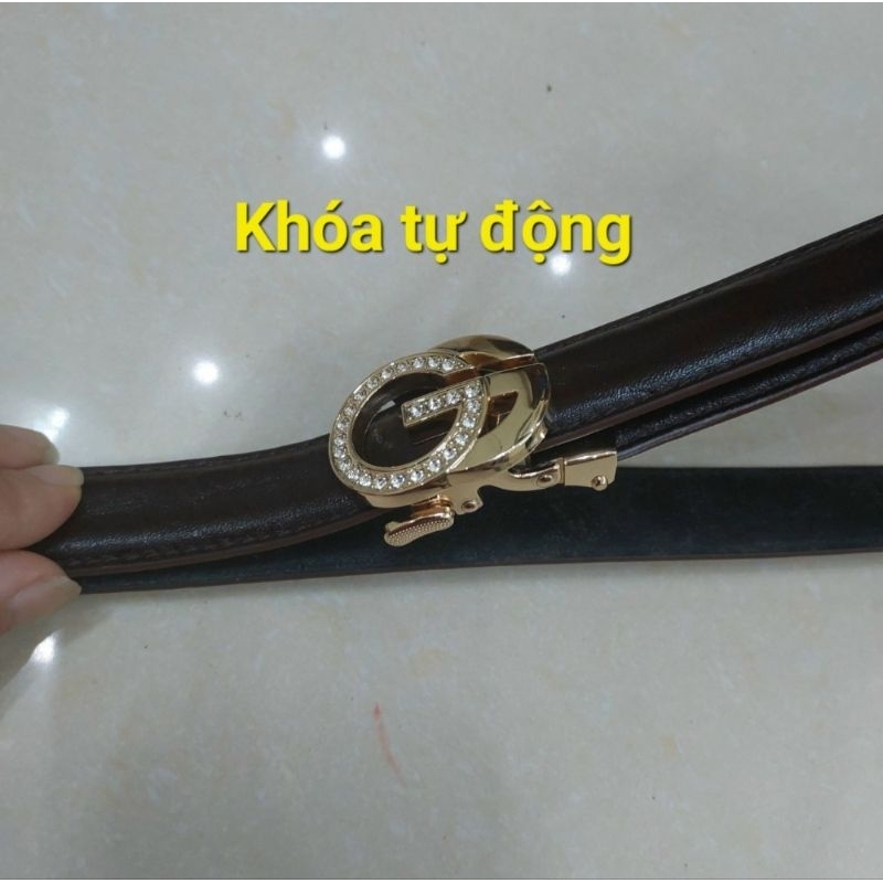 Dây lưng nữ da bò thật khóa tự động