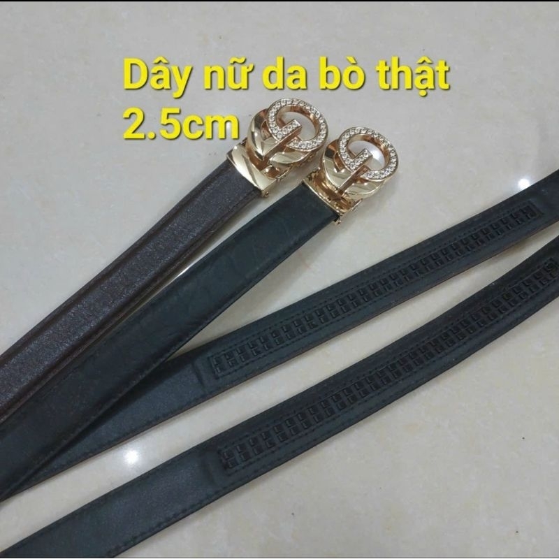 Dây lưng nữ da bò thật khóa tự động