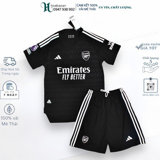 Bộ quần áo bóng đá CLB Arsenal màu đen mẫu 23/24 vải mè thái cao cấp