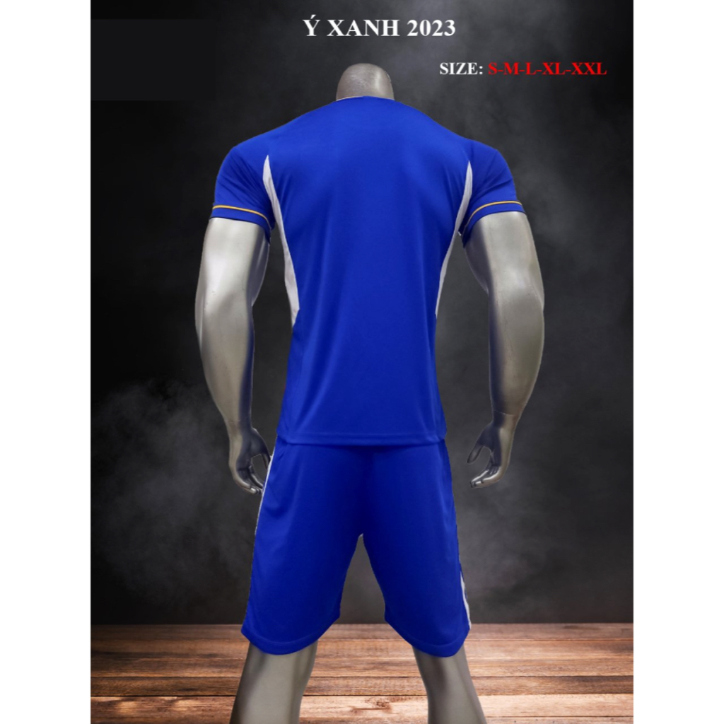 Bộ Quần Áo Bóng Đá Đội Tuyển Ý Italia Xanh Bích - Đồ Đá Banh 2024 - Thun Lạnh Cao Cấp - Logo Thêu - TR Sport