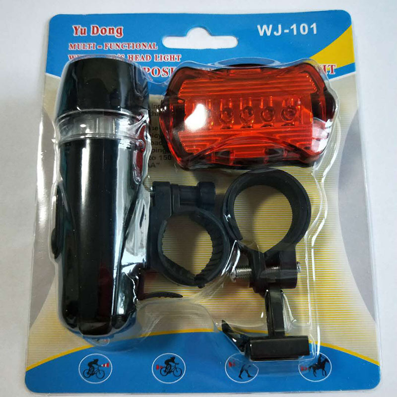 Bộ đèn pin gắn xe đạp và đèn chiếu hậu 5 LED