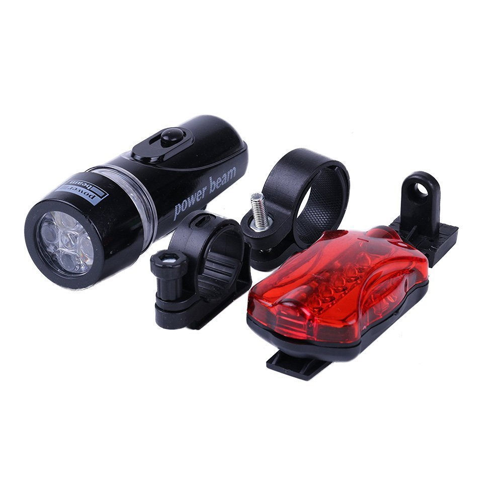 Bộ đèn pin gắn xe đạp và đèn chiếu hậu 5 LED