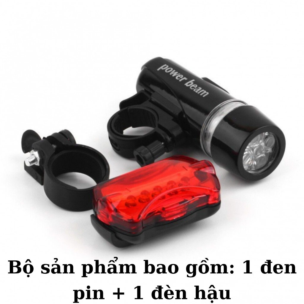 Bộ đèn pin gắn xe đạp và đèn chiếu hậu 5 LED