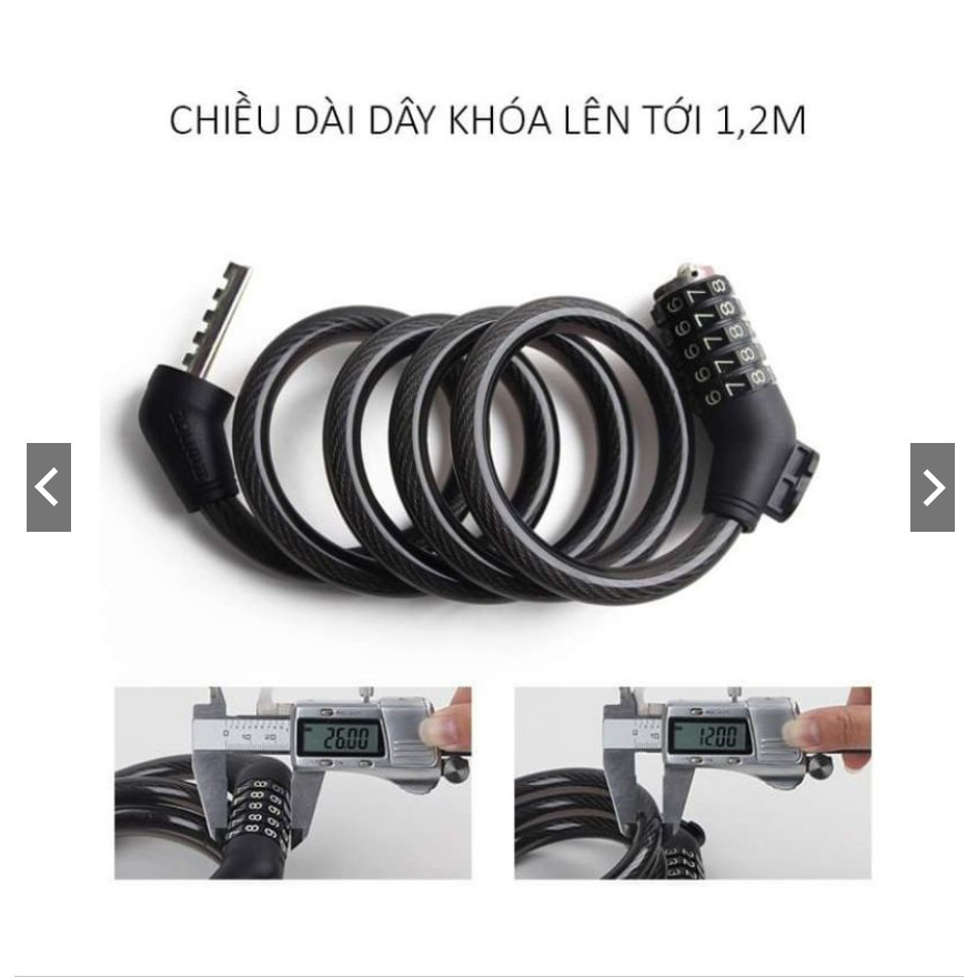 Khoá dây 5 số cao cấp cho xe đạp