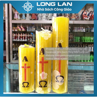 Nến alpha, nến công giáo màu vàng-đk 5,5cm -quà tặng công giáo