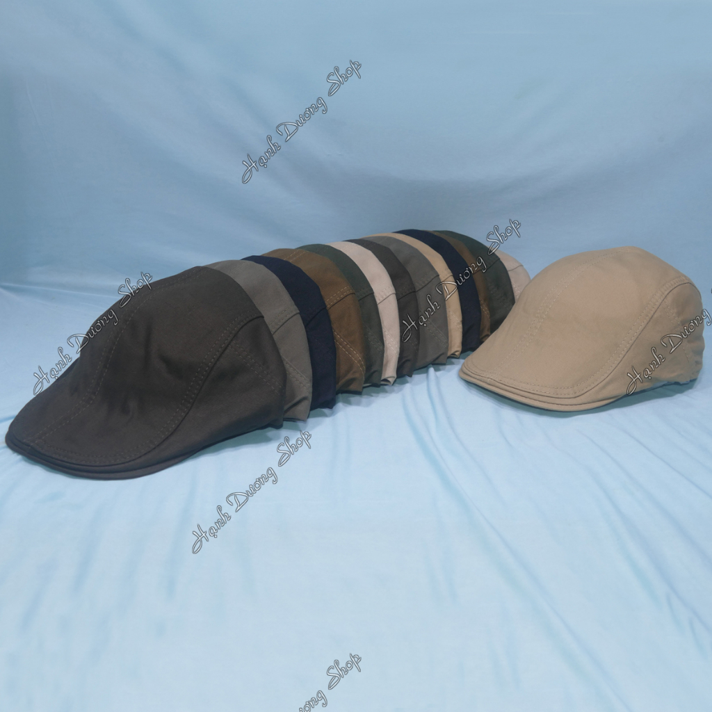 Nón mỏ vịt A6 mũ beret nón bê rê bít đuôi vòng đầu từ 57-58cm thêu chữ G phía sau và người đánh gôn, phía trong có miếng
