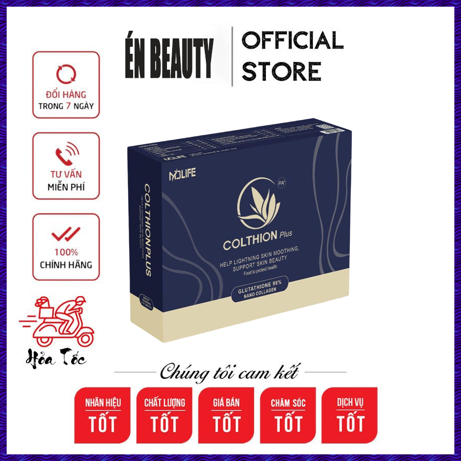 Colthion Plus Viên Uống Trắng Da, Trẻ Hóa Toàn Thân - Giúp Da Trắng Sáng Bật Tone Chỉ Sau 30 ngày